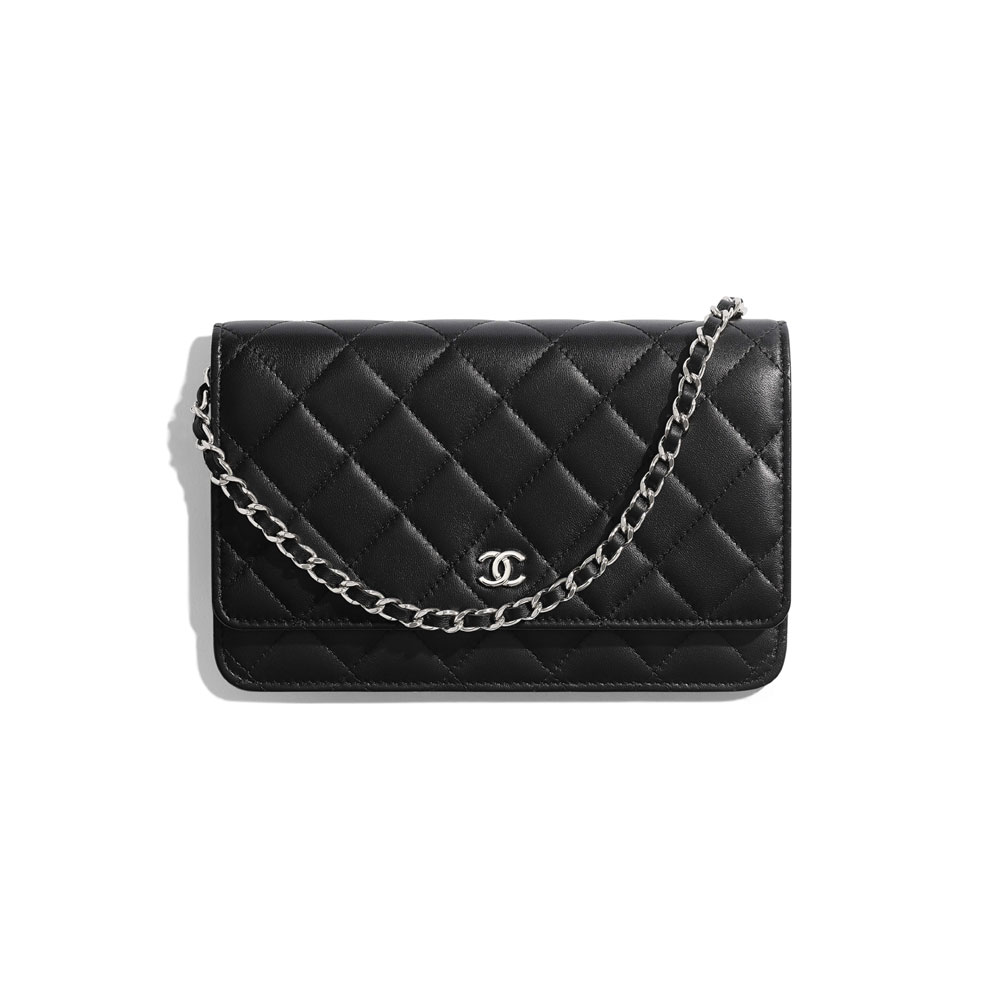 Chanel Lambskin Black Classic Wallet on Chain AP0250 Y01480 C3906: Image 1