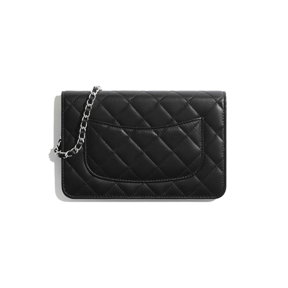 Chanel Lambskin Black Classic Wallet on Chain AP0250 Y01480 C3906: Image 2