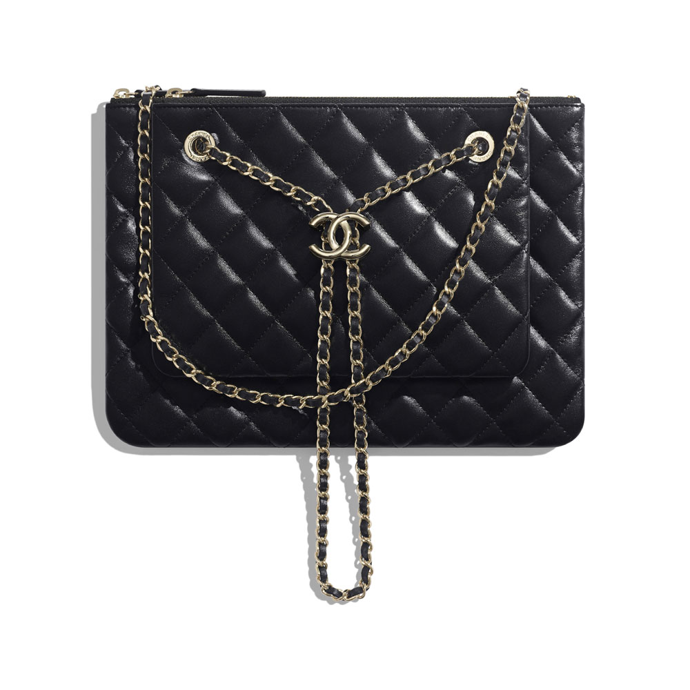 Chanel Shiny Lambskin Clutch with Chain AP1073 B01794 94305: Image 1