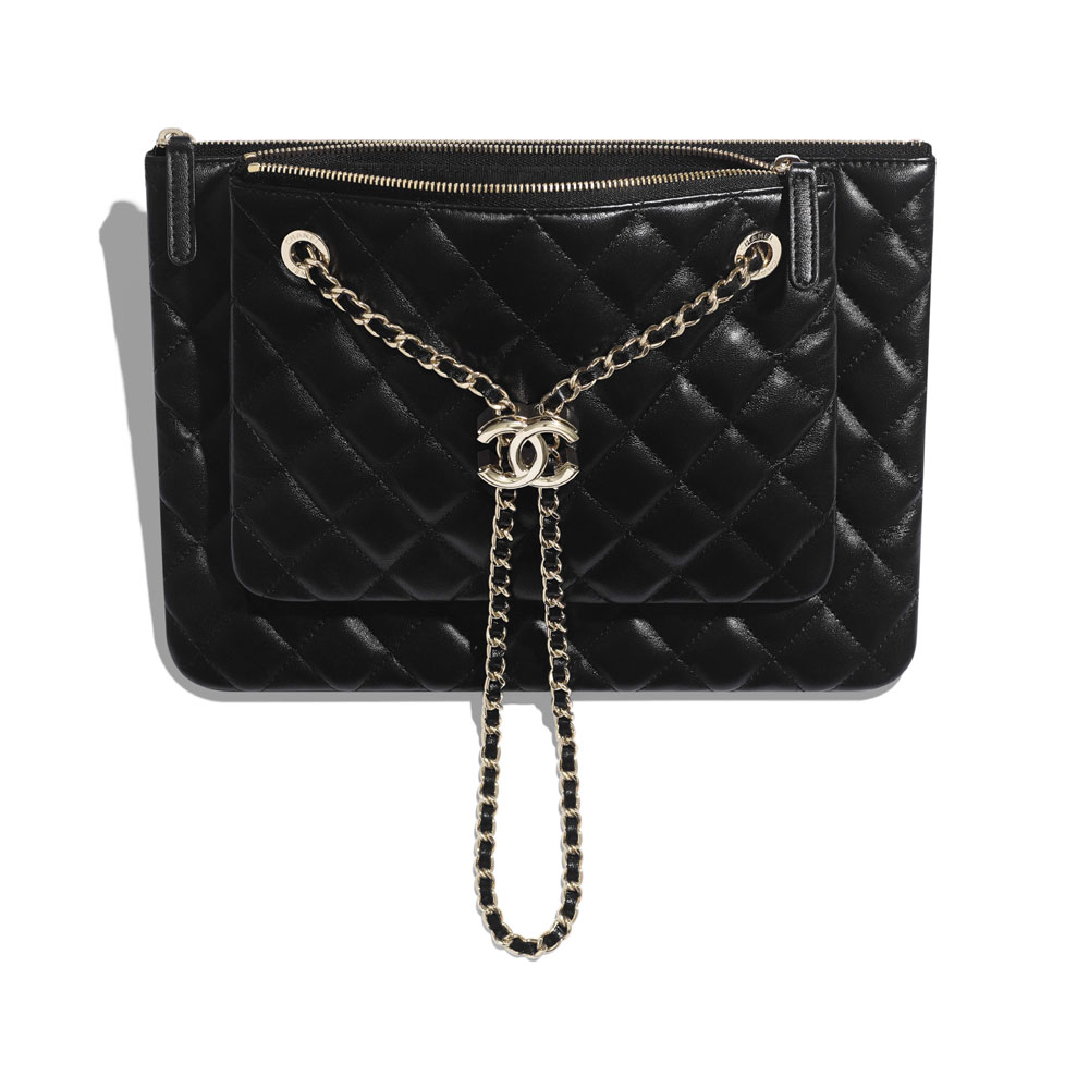 Chanel Shiny Lambskin Clutch with Chain AP1073 B01794 94305: Image 3