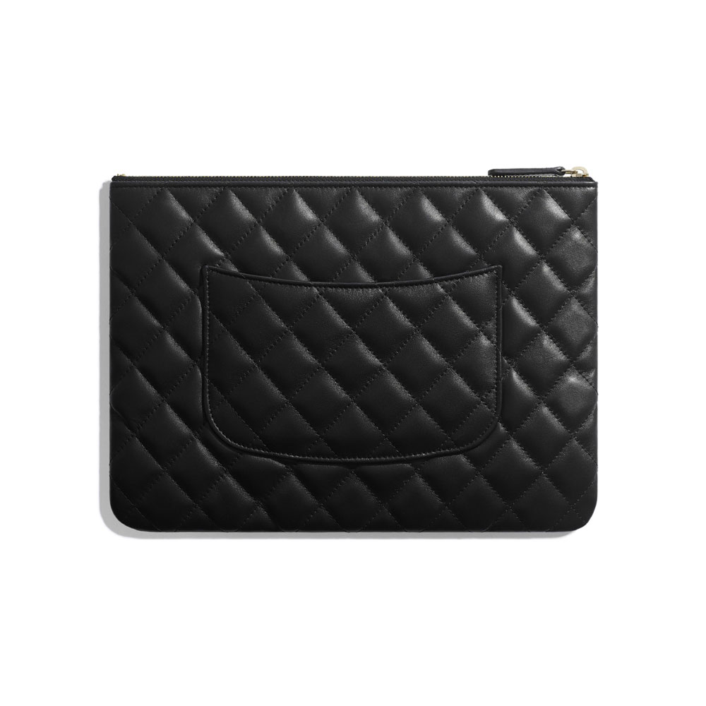 Chanel Lambskin Metal Black Pouch AP1075 Y04059 94305: Image 2