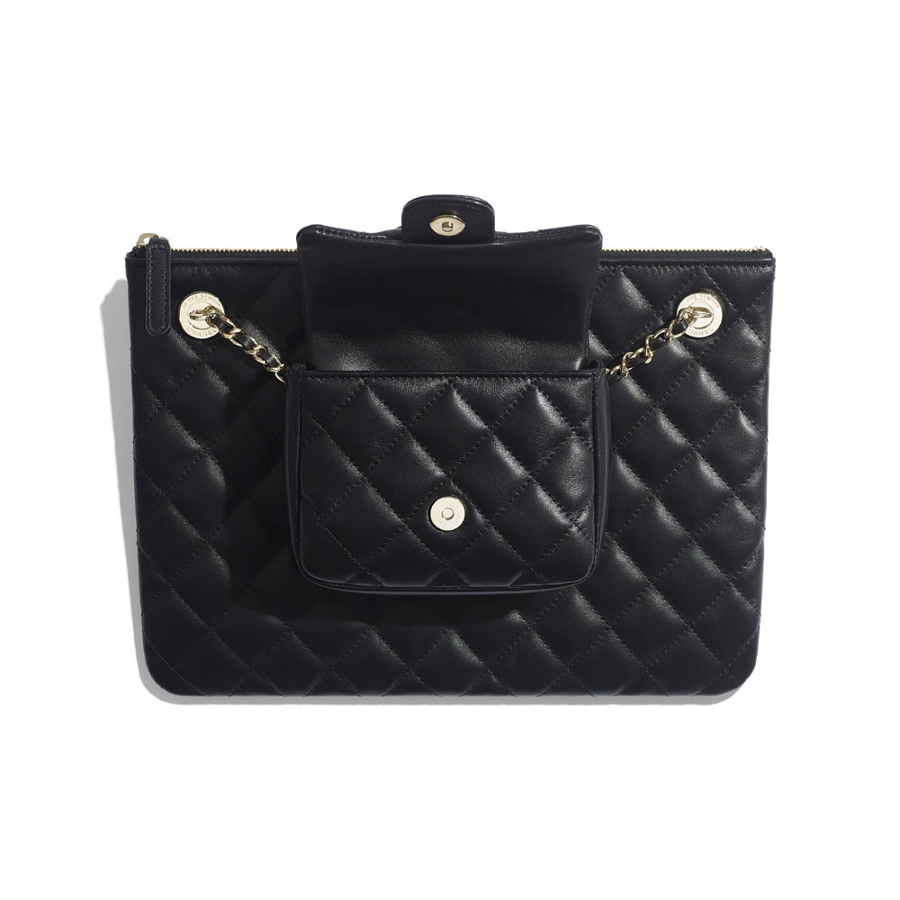 Chanel Lambskin Metal Black Pouch AP1075 Y04059 94305: Image 3