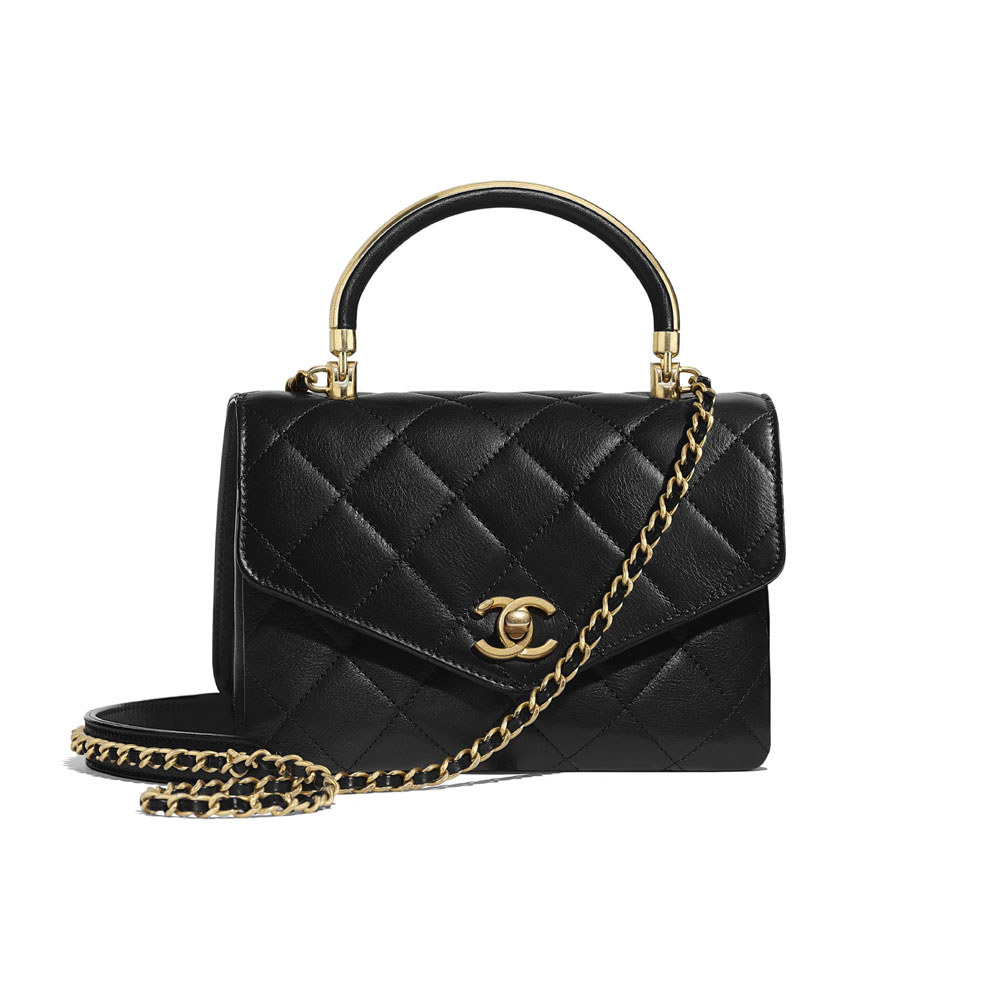 Chanel Black Small Flap Bag With Top Handle AS0625 B00382 94305: Image 1