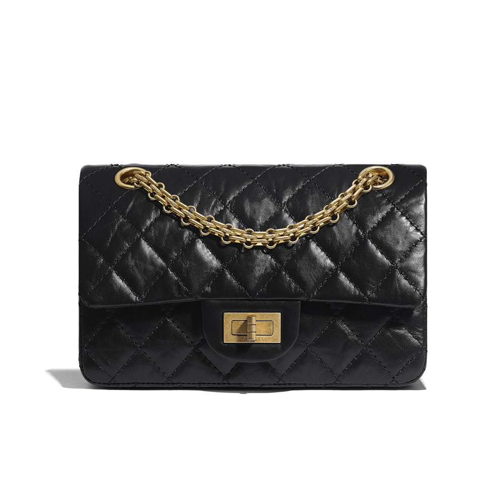 Chanel Aged Calfskin Gold Tone Black Mini 2.55 bag AS0874 Y04634 94305: Image 1