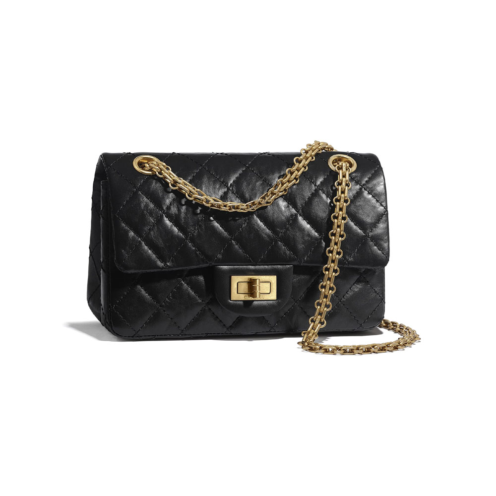 Chanel Aged Calfskin Gold Tone Black Mini 2.55 bag AS0874 Y04634 94305: Image 3