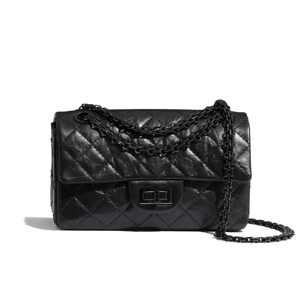 Chanel Aged Calfskin Black Mini 2.55 bag AS0874 Y83608 94305: Image 1