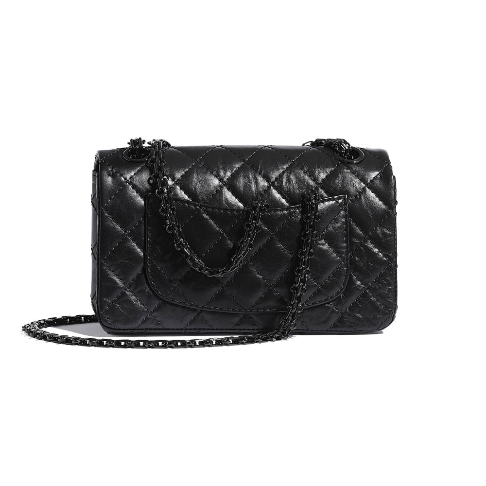 Chanel Aged Calfskin Black Mini 2.55 bag AS0874 Y83608 94305: Image 2