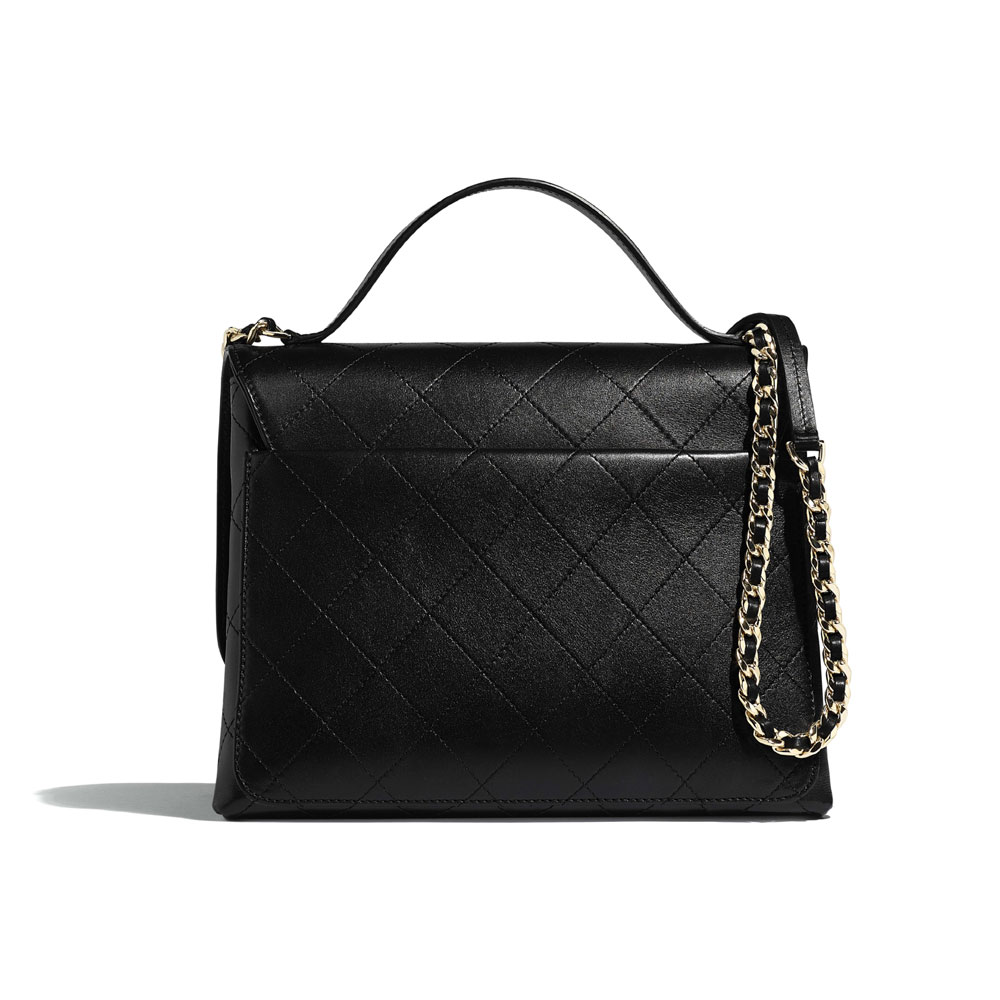 Chanel Black Flap Bag With Top Handle AS0882 B01107 94305: Image 2