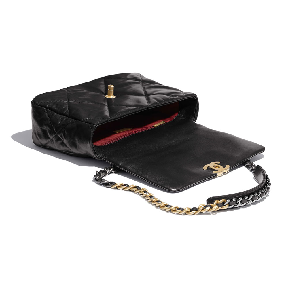 Black Chanel 19 Large Flap Bag AS1161 B02875 94305: Image 3