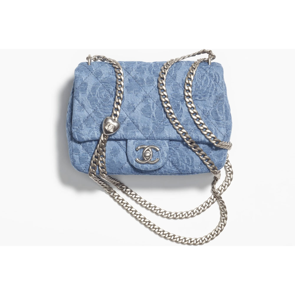 Chanel Denim silver Blue Mini Flap Bag AS3829 B10495 NM715: Image 1