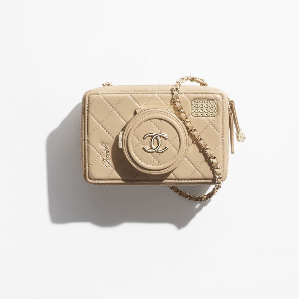 Chanel Camera bag Lambskin gold-tone metal AS4817 B16255 NW781: Image 1