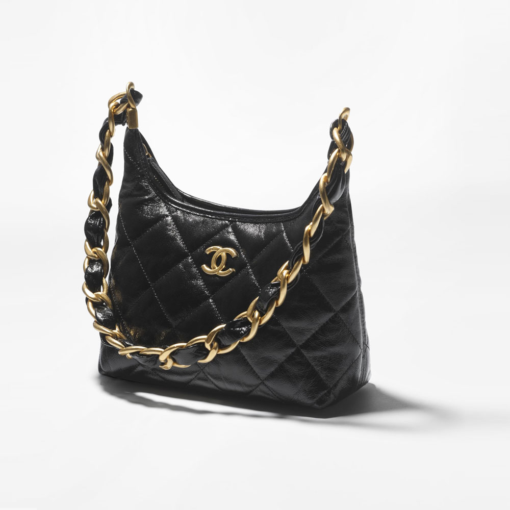 Chanel Small hobo bag Shiny lambskin AS4922 B16897 94305: Image 2