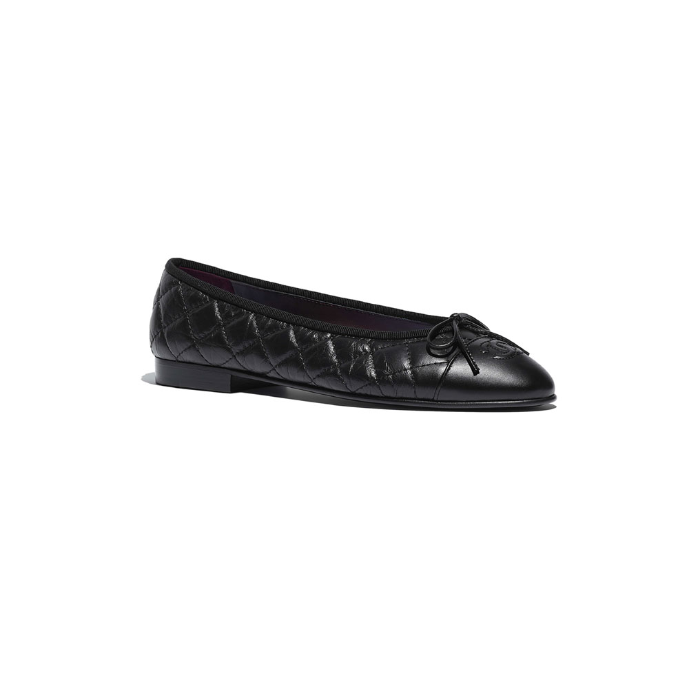 Chanel Aged Calfskin Black Ballerinas G26250 X01725 94305: Image 2