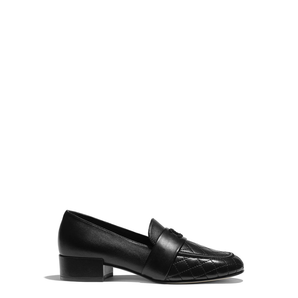 Chanel Lambskin Black Loafers G34345 X01000 94305: Image 1