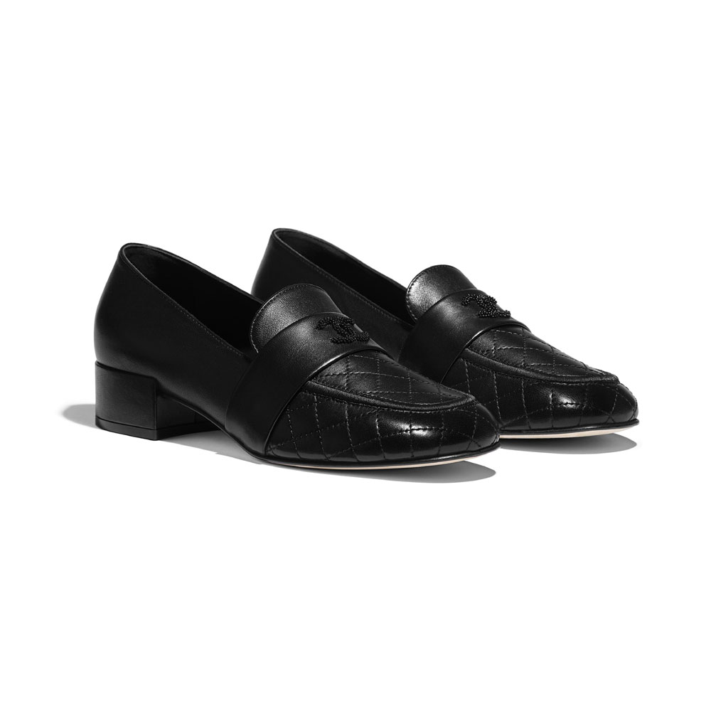 Chanel Lambskin Black Loafers G34345 X01000 94305: Image 2