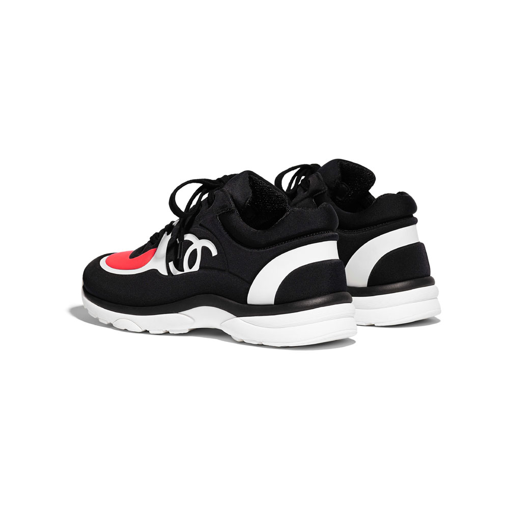 Chanel Lycra Black Coral Sneakers G34765 Y53285 C2787: Image 3