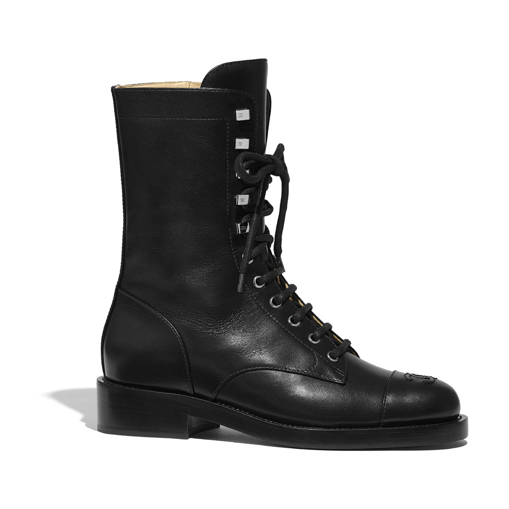 Chanel Calfskin Black Lace-Ups G34953 X51111 94305: Image 1