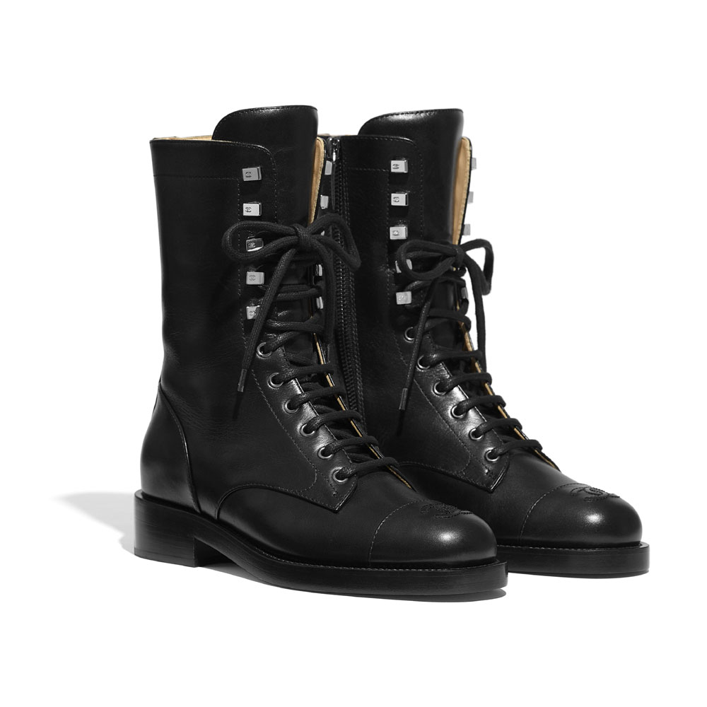 Chanel Calfskin Black Lace-Ups G34953 X51111 94305: Image 2