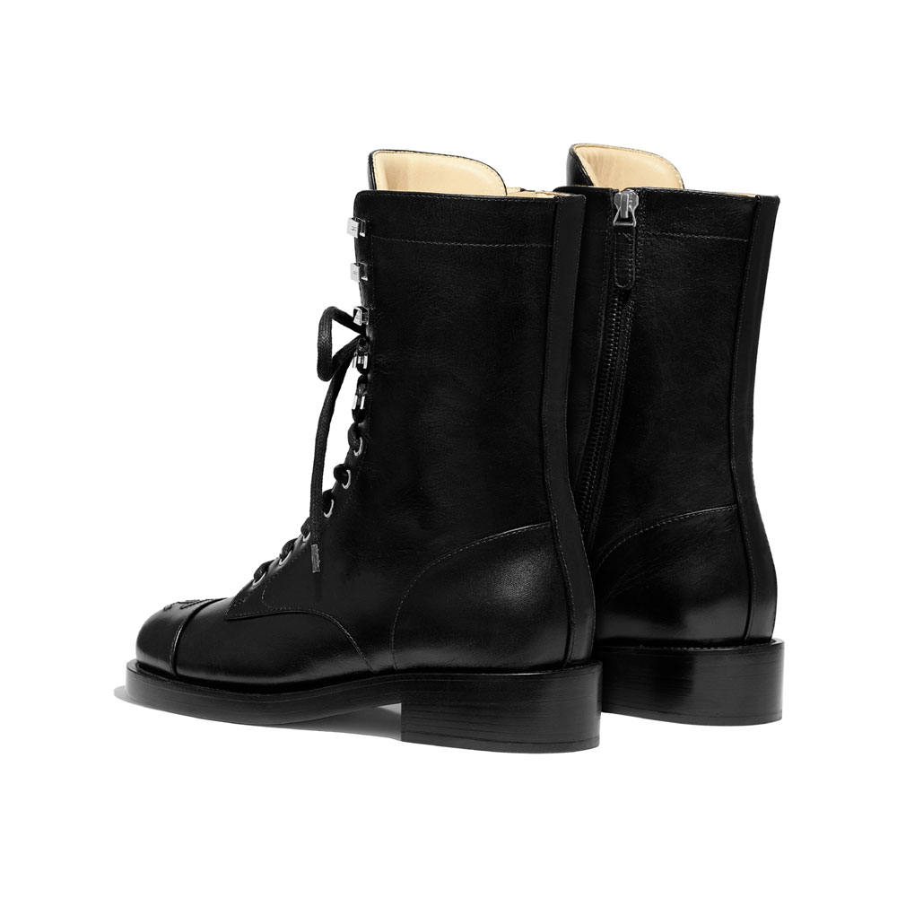 Chanel Calfskin Black Lace-Ups G34953 X51111 94305: Image 3