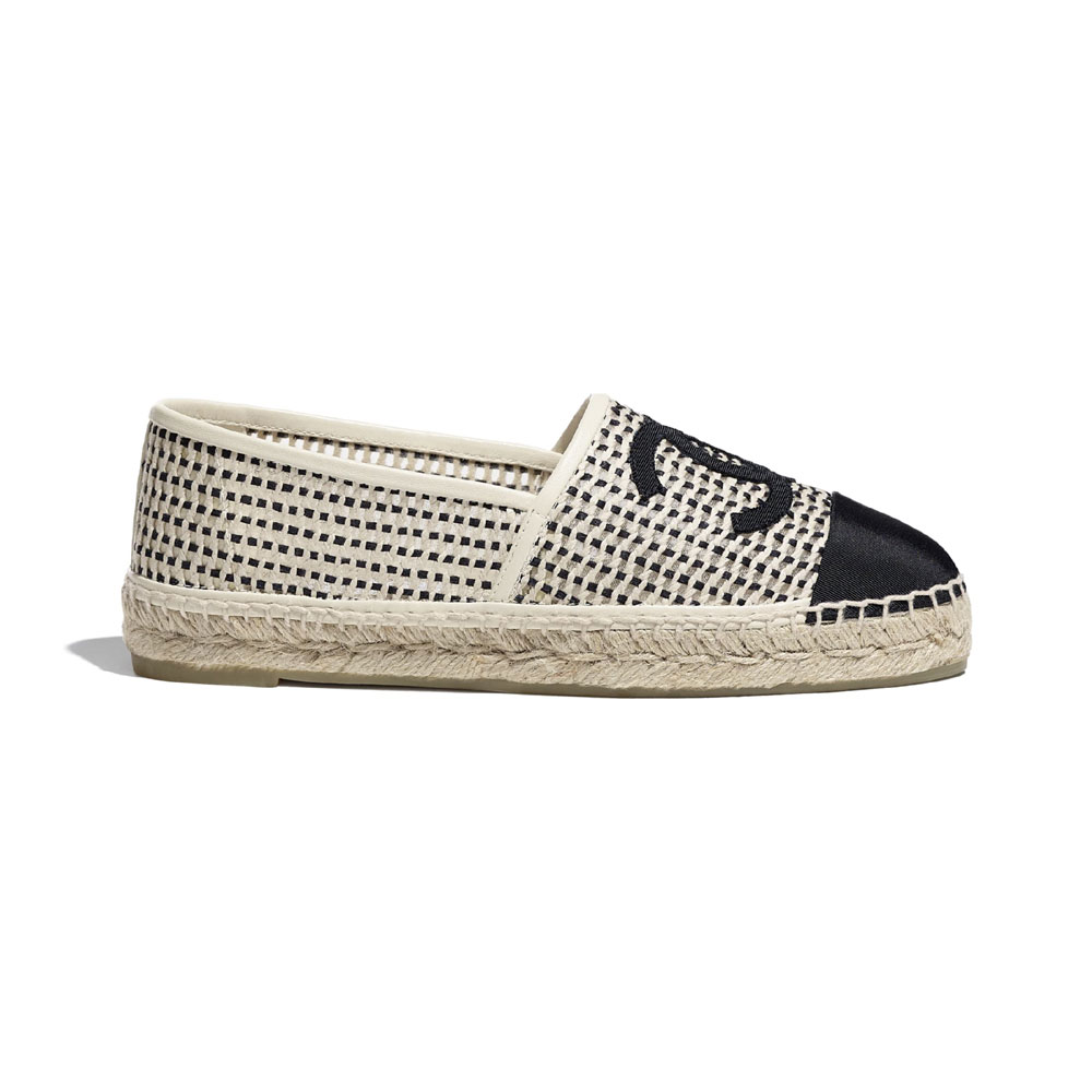 chanel espadrilles mesh and grosgrain