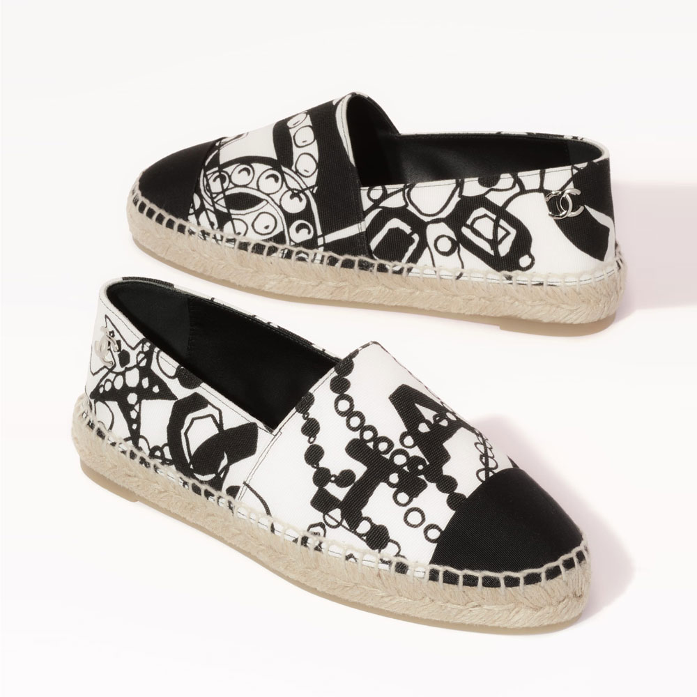 Chanel Printed fabric grosgrain Espadrilles G38628 Y55693 K3782: Image 1