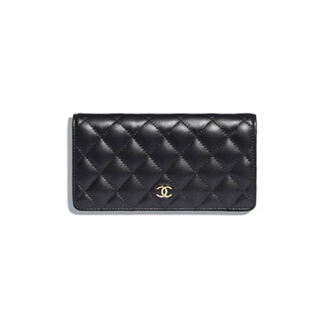 Chanel Black Classic Long Flap Wallet A31509 Y01295 C3906