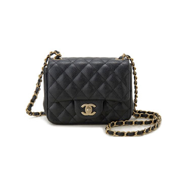 Chanel Caviar Flap Mini Square Black A35200 Y30856 94305