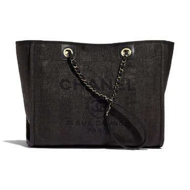 Chanel Mixed Fibers Black Large Shopping Bag A67001 B02336 94305