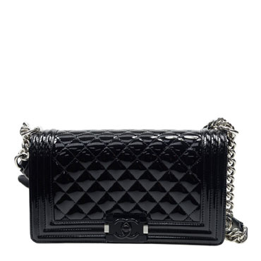 BOY Chanel Patent Bag Black A67086 Y60372 94305