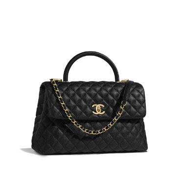 Chanel large flap bag top handle grained calfskin A92992 Y61556 94305