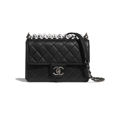 Chanel Acrylic Beads Black Flap Bag AS0585 B02884 94305