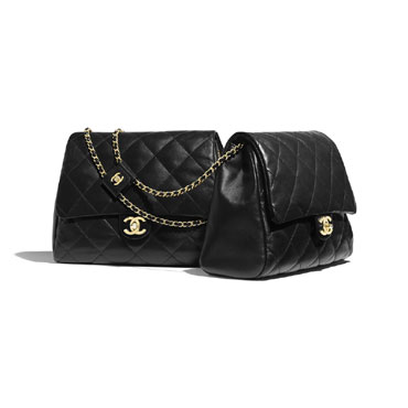 Chanel Black Large Side Packs AS0615 B00381 94305