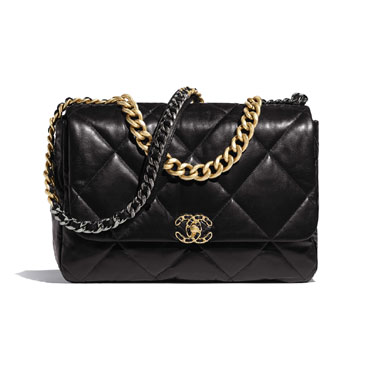 Lambskin Black Chanel 19 Maxi Flap Bag AS1162 B02875 94305