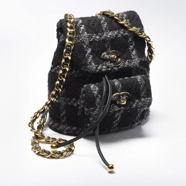 Chanel Backpack Wool tweed gold AS3615 B09679 NJ601