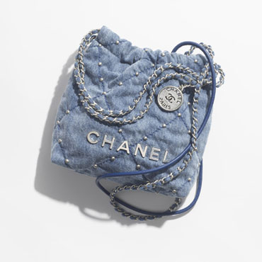 Chanel 22 mini handbag Washed denim AS3980 B16649 NY101