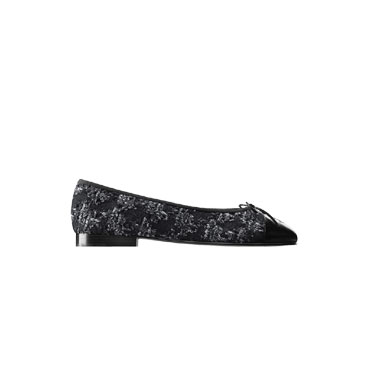 Chanel Ballerinas tweed lambskin black G02819 Y51216 K0419