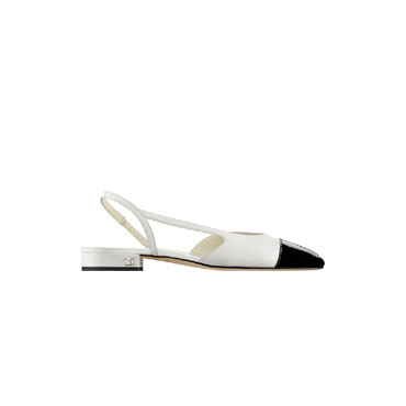 Chanel Slingbacks calfskin white black G31319 Y51630 C0200