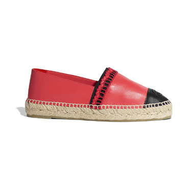 Chanel Lambskin Red Black Espadrilles G34431 X01000 K1486