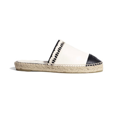 Chanel Lambskin White Black Espadrilles G34432 X01000 C7600