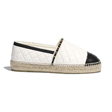 Chanel Lambskin White Black Espadrilles G36966 X01000 K2577