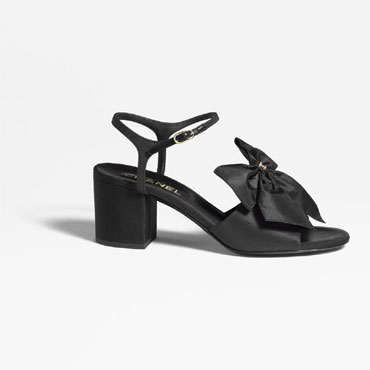 Chanel Sandals Silk black G45812 B17350 94305