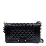 BOY Chanel Patent Bag Black A67086 Y60372 94305