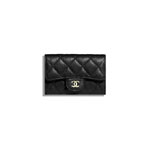 Chanel Gold Tone Metal Black Classic Card Holder A80799 Y01864 C3906