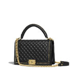 boy chanel flap bag with handle calfskin A94811 Y09939 94305