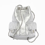 Chanel Backpack Metallic Lambskin Silver AS5310 B19317 NACPN