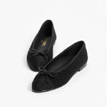 Chanel Ballet Flats Wool Tweed Grosgrain G02819 B17929 94305