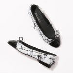 Chanel Tweed patent calfskin Ballerinas G02819 Y55712 K3622