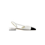 Chanel Slingbacks calfskin white black G31319 Y51630 C0200