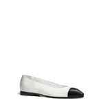 Chanel Grained White Black Ballerinas G34094 X51393 C7600