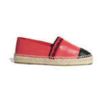 Chanel Lambskin Red Black Espadrilles G34431 X01000 K1486